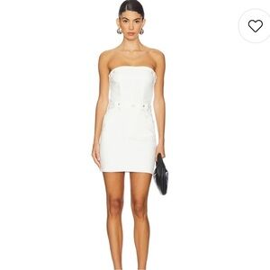 Good American Tube Mini Dress in Cloud White001